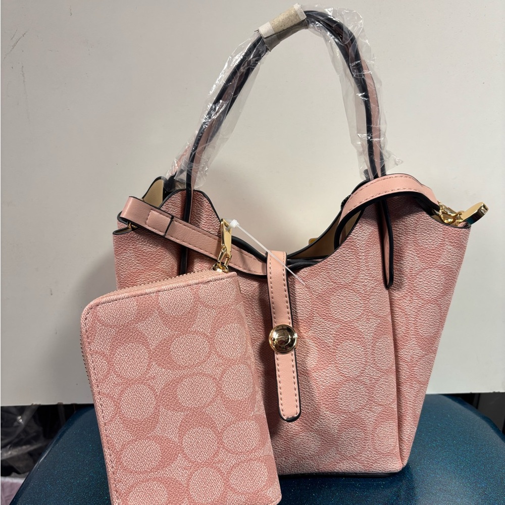 Pink “C” Coach imitation Women's Handbag Set